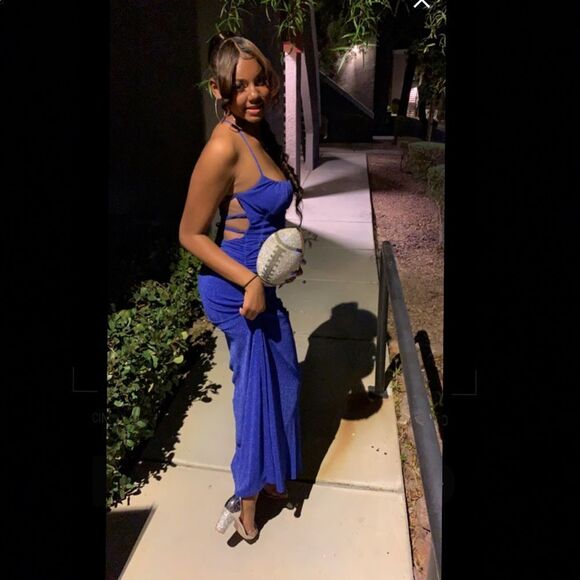 Rose Gold Heels Sandals with Rhinestone Strappy Open Toe Clear Block 2.75” Heel - Picture 8 of 10